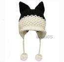 BomHCS Cute Fox Ears Beanie Winter Warm 100% Gorro de punto hecho a mano