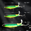8 Uds. Whopper Plopper 10Cm/14Cm flotante por señuelo de pesca cebo duro Artificial Wobbler cola giratoria aparejos de pesca ojos 3D