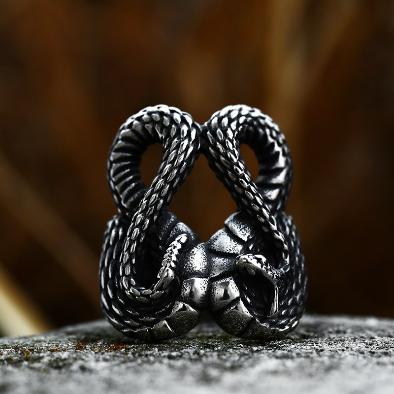 BEIER, recién llegado, anillo de serpiente, precio de fábrica, acero inoxidable de titanio, Punk, Metal pesado, Animal, joyería de moda para hombre, regalo, BR8-842