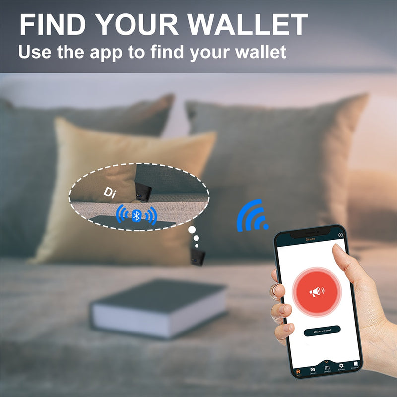 Smart Anti-lost Wallet Tracker  Genuine Leather Men wallets Soft Bluetooth-compatible Leather Purse Male Luxury Men&