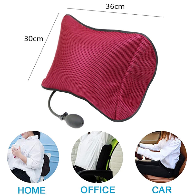 Almohadas de masaje de apoyo lumbar inflables portátiles Tcare - Diseño ortopédico para aliviar el dolor de espalda - Almohada de apoyo lumbar unisex