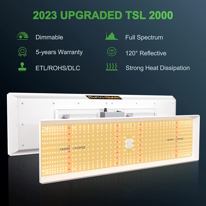 Mars Hydro TSL 2000 Full Spectrum Led Grow Light 300W Dimmable LED Plant Light for Indoor Tent Veg Bloom