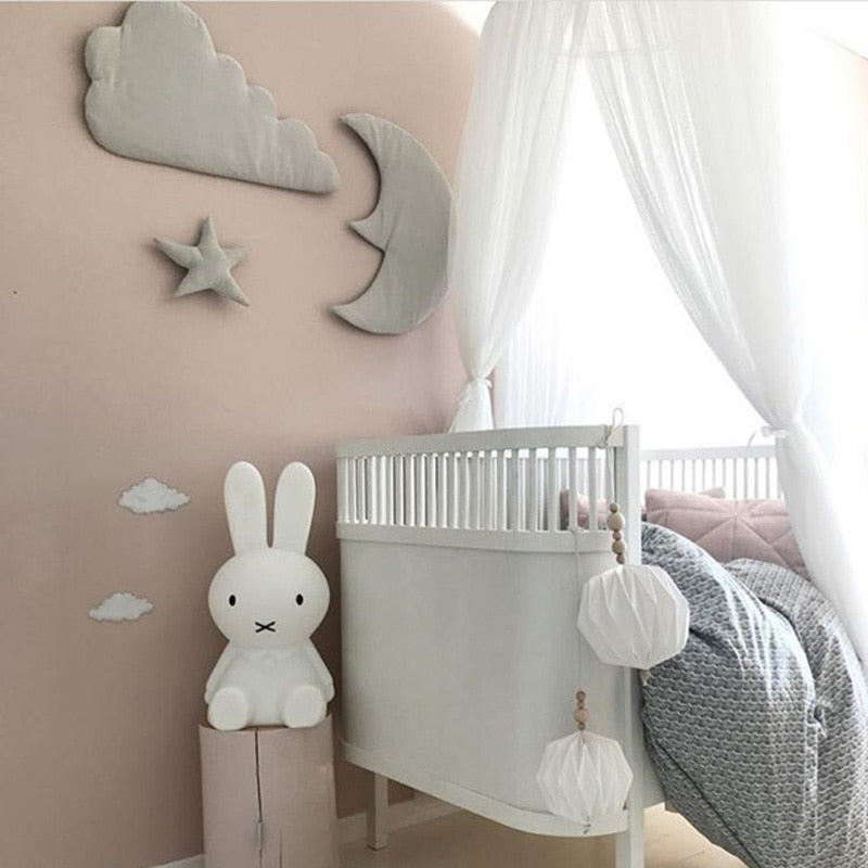 3pcs/set Moon Star Wall Decor INS Nordic Style Cotton Cloud Ornaments Kids Room Decorations Wall Stickers photography props