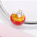 2021 Japanischer Stil Kultur Warme Wünsche Charms Metallperlen für Frauen 925 Sterling Silber Charm Schmuck für Armband Armreif Geschenk