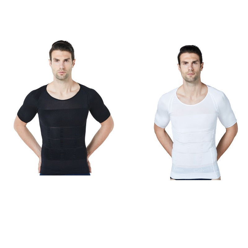 Novedad de 2021, ropa moldeadora para hombre, camiseta de refrigeración, faja moldeadora de cuerpo de compresión