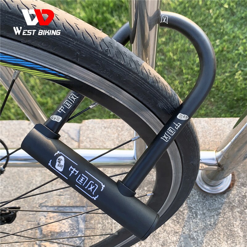 WEST BIKING bicicleta U candado antirrobo Cable de acero seguridad ciclismo candado motocicleta Scooter Eléctrico MTB accesorios de bicicleta de carretera