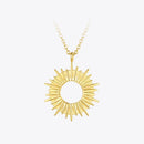 ENFASHION Sunshine Pendant Necklace Stainless Steel Gold Color Hollow Circle Sun Necklaces For Women 2020 Fashion Jewelry P3089