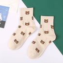 Nuevos calcetines con estampado de animales Kawaii, calcetines bonitos de estilo coreano para mujer, calcetines de algodón con dibujo de gato y Panda para mujer y niña, calcetines meias mulher skarpety sox