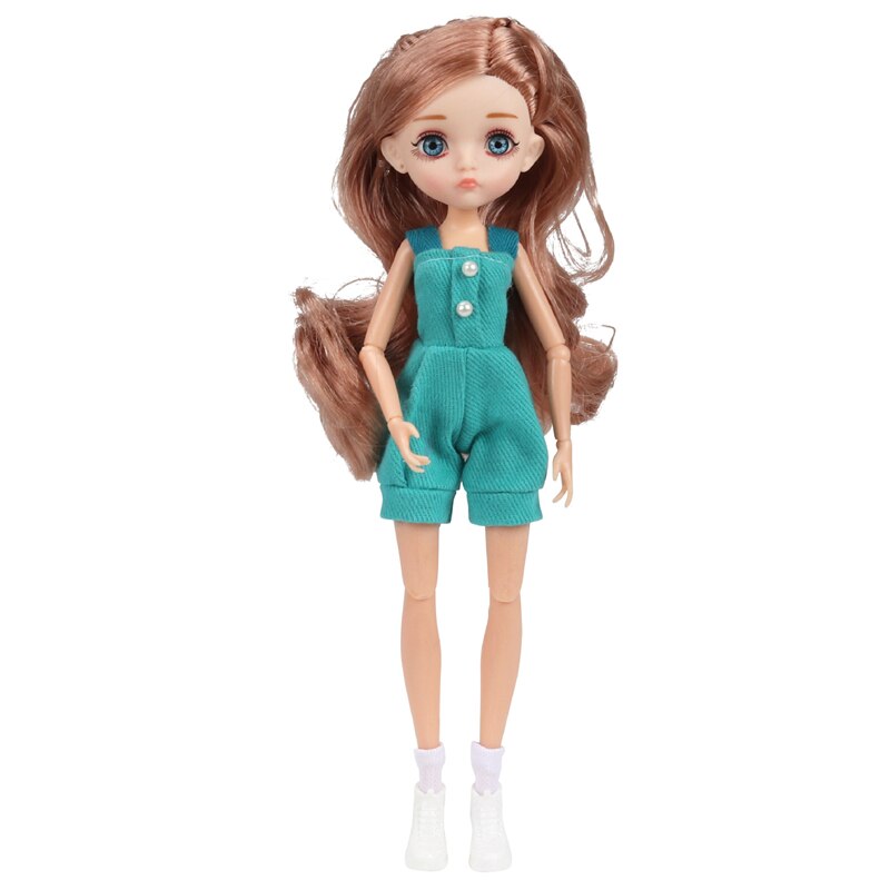 New Edition 11 Joint Moveable Body 26cm 1/6 Doll Purple Brown Eyes with Fashion Clothes Shoes Style Dress Up Baby Dolls DIY Toy