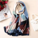 2022 180*90cm Women Scarf Summer Silk Shawl Lady Wrap Soft Female Europe Designer beach bandanna foulard muffler girl pareo