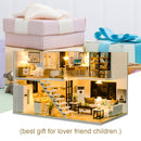 Cutebee DIY Dollhouse Kit Apartment Loft Wooden Miniature Doll Houses With Furniture LED Lights for Children Birthday Gift