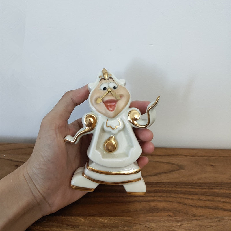 ¡Promoción! Juego de té de La Bella y La Bestia de dibujos animados, tetera Mrs Potts, taza con Chip, azucarero, olla Cogsworth, café, cumpleaños, regalo de Navidad