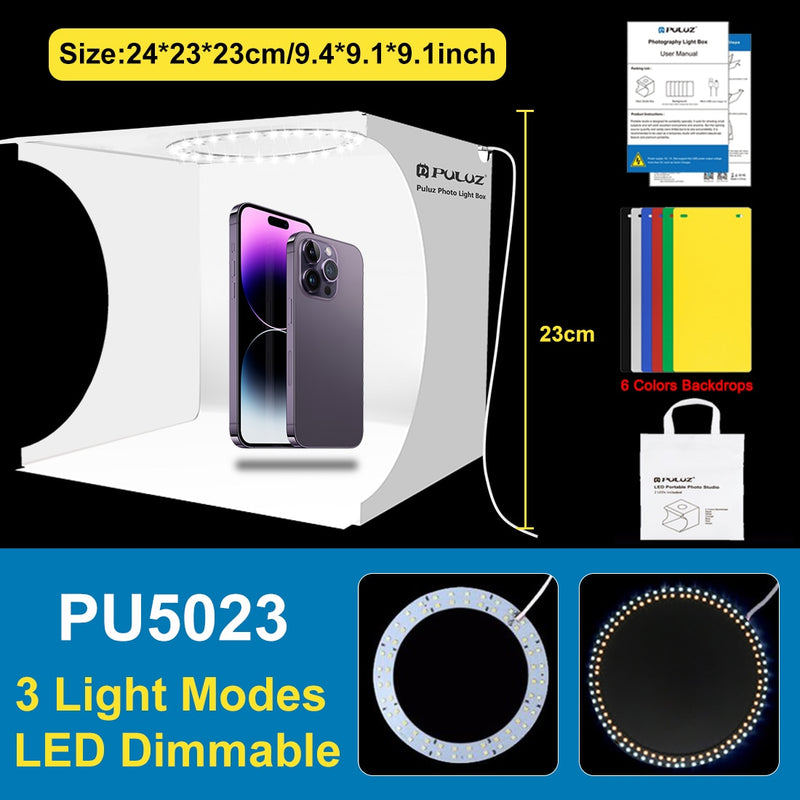 PULUZ Lightbox 20cm 25cm 30cm 40cm Light box Mini Photo Studio Box Photography Light Studio Shooting Tent Box Kit&amp;6 Backdrops