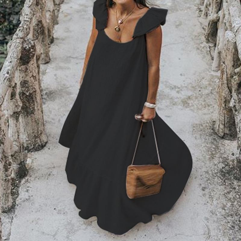 Celmia Bohemian White Maxi Dress 2022 Summer Casual Ruffles Short Sleeve O-Neck Pleated Long Dress Thin Beach Vestidos Oversized