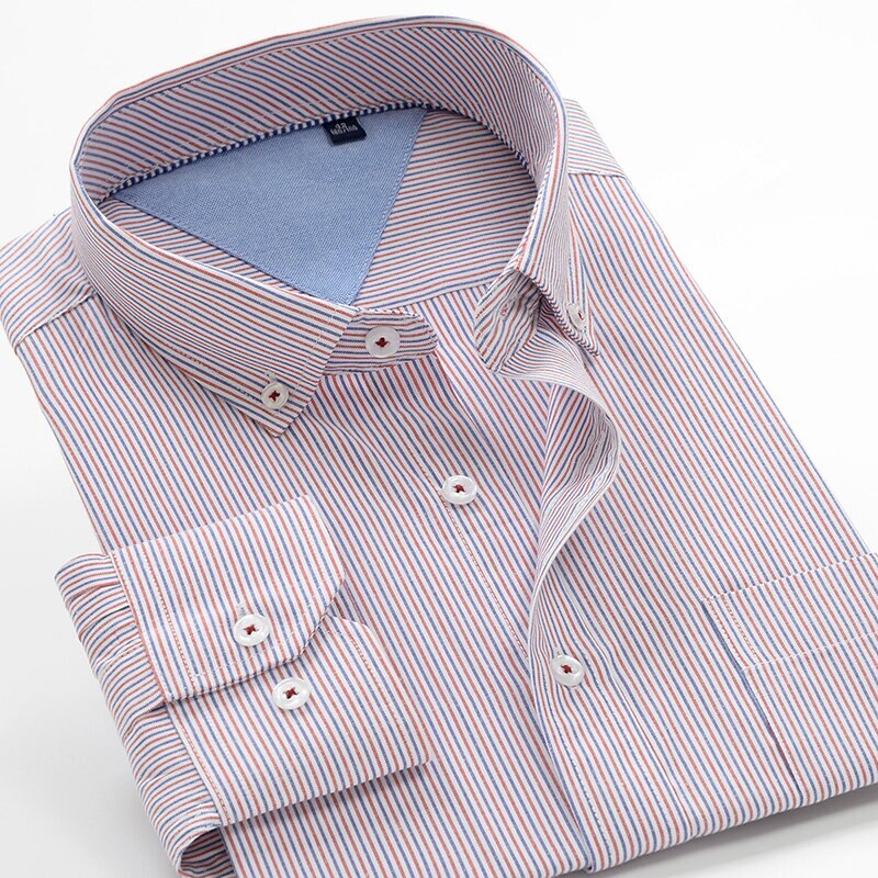 SHAN BAO, camisa de manga larga informal de negocios a rayas clásica para hombre, ropa de marca, camisa holgada elegante para fiesta de boda para caballero