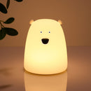 Cute Bear LED Night Light Decoracion Lampara De Noche Ddormitorio Baby Kids Bedside Lamp Silicone Touch Sensor Tap Control