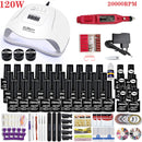 150W Nail Lamp Gift Set With 30 Colors Nail Gel Polish Manicure Set Acrylic Nail Kit With High Quality 20/12W Nail Drill Machine