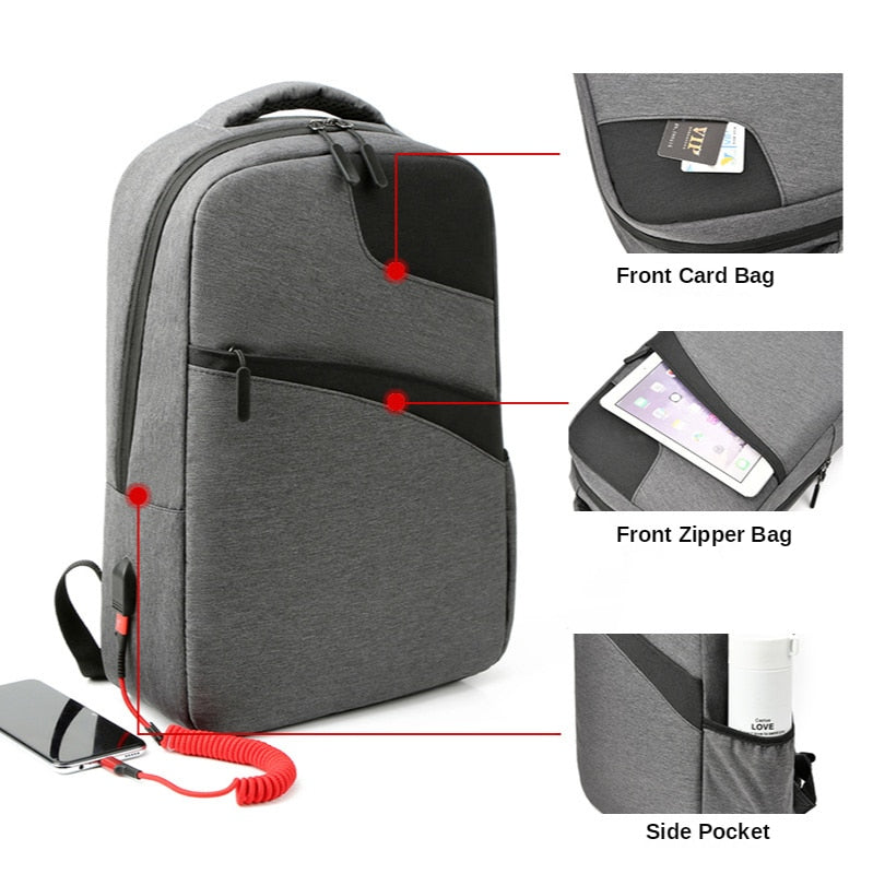 New Business Backpack Men USB Charging Design Business Men Backpack Travel Backpack Men Patchwork Nylon Bag Laptop Backpack Men