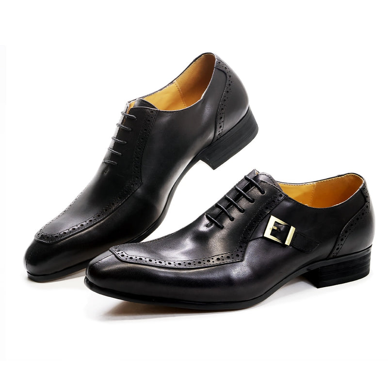 Luxus Leder Herren Design Kleid Schuh Büro Business Hochzeit Formelle Schuhe Braun Schnürschnalle Spitzschuh Oxford Schuhe für Herren