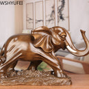 Feng Shui Elegant Elephant Resin Statue Lucky Wealth Figurine Crafts Ornaments Gift for Home Office Desktop Decoration