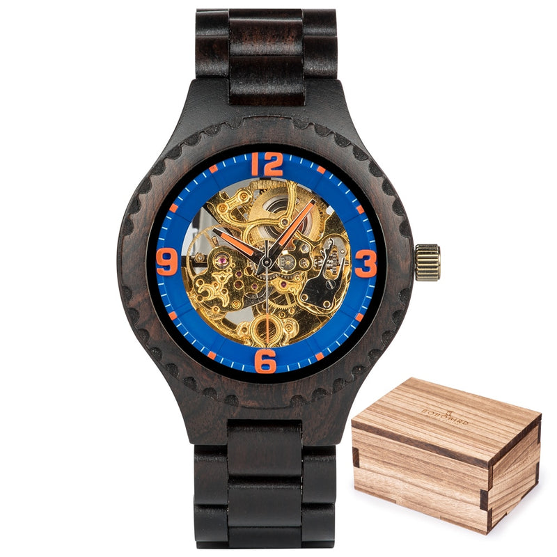 Reloj Mecánico de madera BOBO BIRD para hombre, relojes grandes para hombre, relojes de lujo de la mejor marca, relojes erkek kol saati, triangulación de envíos