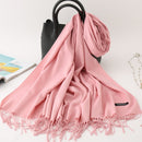 2022 Winter Scarf Solid Thick Women Cashmere Scarves Neck Head Warm Hijabs Pashmina Lady Shawls And Wraps Bandana Tassel