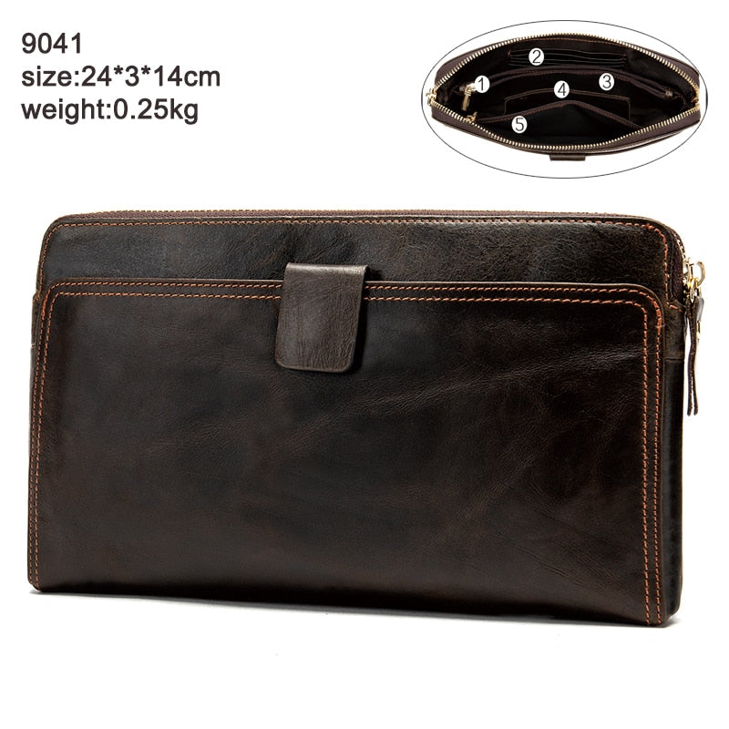 WESTAL Men's Wallet Genuine Leather Clutch Bag Men's Purse Leather Wallet for Credit Card Phone Wallets for Passport Coin Purses