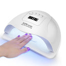 Juego de uñas Juego de manicura con 114W/120W/54W Lámpara de uñas LED 35000RPM Taladro de uñas 20/10 Color Poly Extension Nail Gel Set