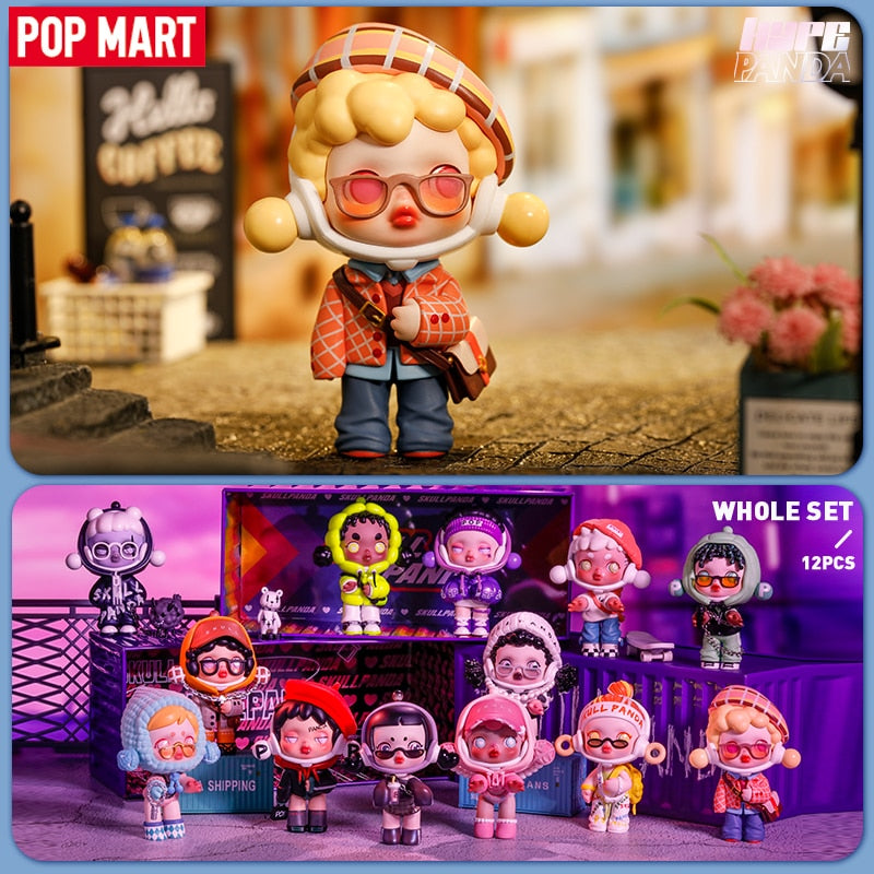 POP MART Skullpanda Hypepanda Series Blind Box 1PC/12PC Doll Binary Action Toys Figura Regalo de cumpleaños Kid Toy Mystery Box