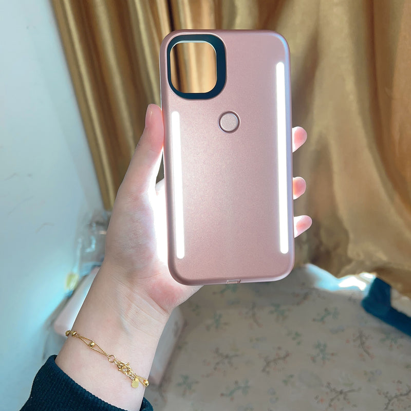 Selfie Light Phone For iPhone 11 12 13 14 Pro Max Case For iPhone XS MAX with Lights Flash Luxury For iPhone 7 8 6 6S  X Cover