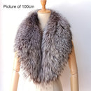 2020 Real Raccoon Fur Collar Warm Women Winter Blue Natural Fur Scarves Fashion Neck Warmer Femme