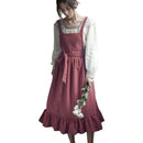 2022 New Retro Medieval Cotton Linen Cooking Kitchen Aprons For Woman Dress Flower Shop Smock Hairdresser Bib Garden Overall