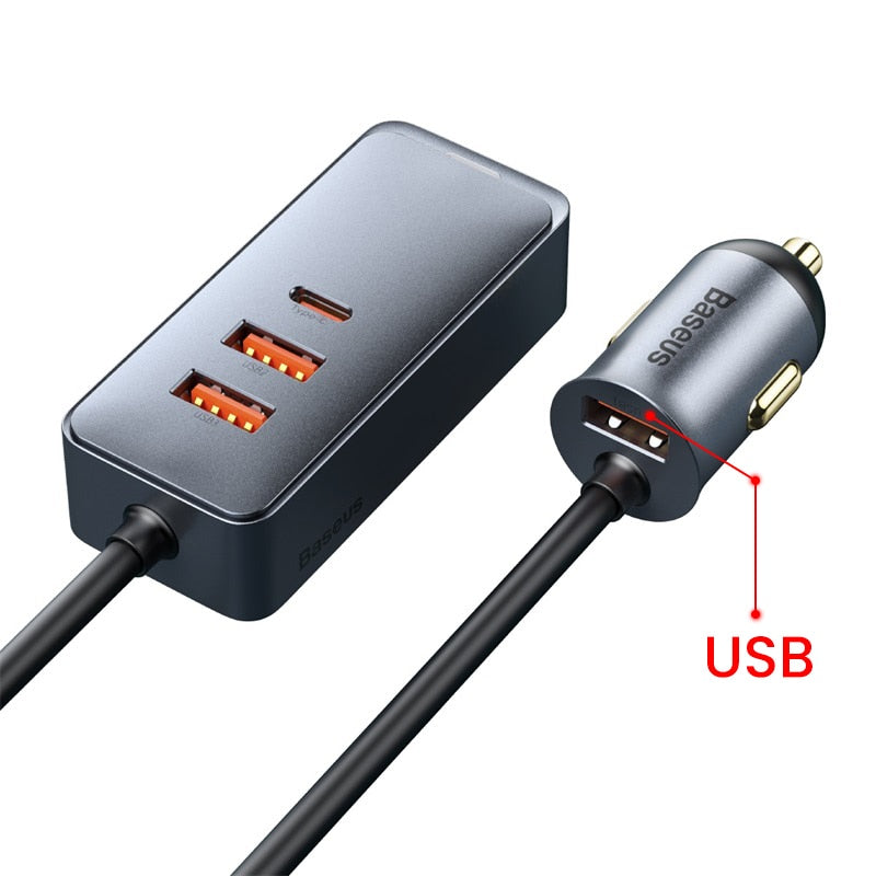 Baseus 120W USB Type C Car Charger Quick Charging for iPhone 12 Pro Xiaomi Samsung Mobile Phone PD QC 3.0 USBC Car Phone Charger