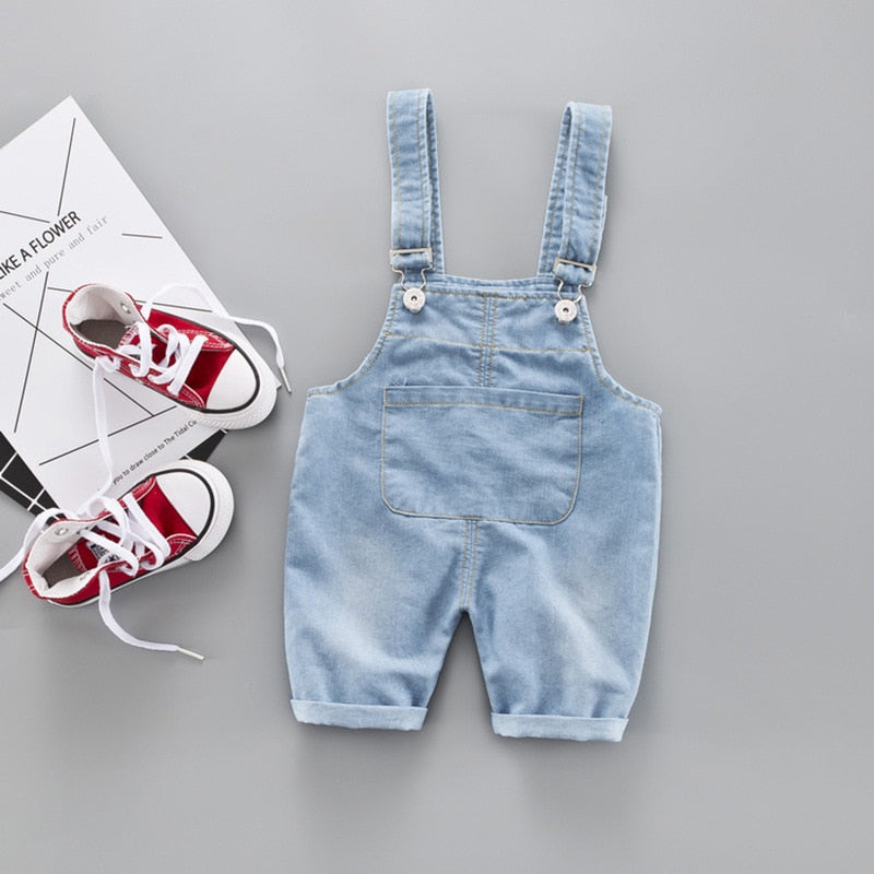 Sommer Kinder Kostüm Kinder Kleine Mädchen Overall Jungen Jeans Baumwolle Denim Baby Kleidung Overall Beiläufig Lose Strampler Latzhose