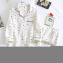 Pantalones de manga larga de otoño e invierno de nuevo estilo japonés, algodón de aire de algodón puro, pijamas cálidos para mujer, ropa de dormir de servicio a domicilio