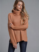 Fitshinling Fashion Woman Winter Sweater Knitwear Hot Sale 6 Colors Solid Women's Turtleneck Sweaters And Pullovers Jumper Sale