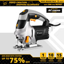 DEKO Stichsäge Electric Home Power Tools Gehrungssägemaschine DKJS80Q1 Laser Variable Geschwindigkeit mit Metallführungslineal, Klinge, Inbusschlüssel