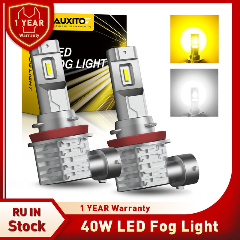 AUXITO H11 H9 H8 LED Fog Light Canbus No Error H10 9005 9006 H16JP HB3 HB4 LED Fog Lamp Bulb 6500K 3000K Daytime Running Light