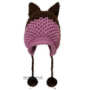 BomHCS Cute Fox Ears Beanie Winter Warm 100% Gorro de punto hecho a mano