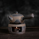Coarse Pottery Warm Tea Stove Japanese-Style Handmade Vintage Tea Warmer Tea Pot Ceramic Kung Fu Tea Set Warm Tea Set