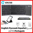 Folding Bluetooth Keyboard Wireless Klavye English/Russian/Spanish/Arabic/Hebrew/Portugues for IOS/Android/Windows ipad Tablet