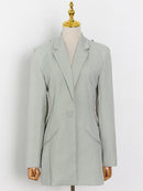 TWOTWINSTYLE Sexy espalda descubierta diamante Blazer Tops mujer solapa cuello manga larga Delgado ahueca hacia fuera abrigo de mujer moda 2022 nuevo