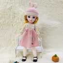 New 12 Inch 22 Movable Joints BJD Doll 31cm 1/6 Makeup Dress Up Cute Brown Blue Eyeball Dolls with Fashion Dress for Girls Toy