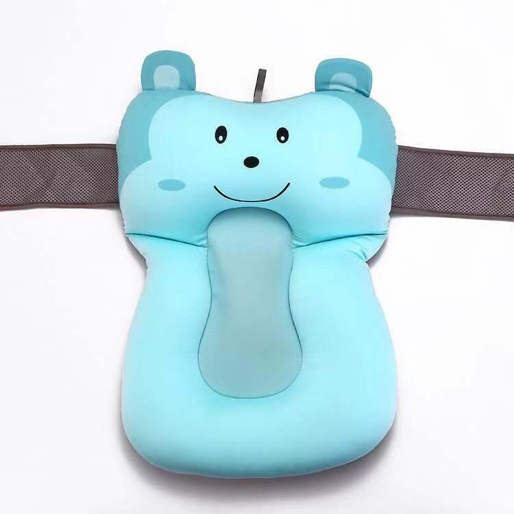 Bañera antideslizante portátil para bebé, 1 unidad, cojín de aire para recién nacido, cama/silla/estante para Baby Shower, almohadilla de baño para bebé con dibujos animados de animales bonitos