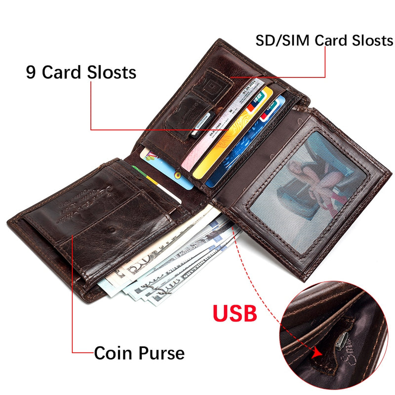 Smart Anti-Lost Wallet-kompatibles Leder Kurze Kreditkarteninhaber Männliche Geldbörse Echtes Leder Herren Geldbörsen Kostenlose Gravur