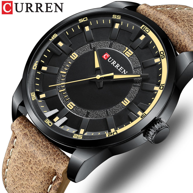 CURREN Top Brand Fashion Clock for Men Casual Leather Quartz Writwatches Colorful Waterproof Watches Relogio Masculino