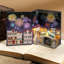 CUTEBEE diy libro rincón estante insertar miniaturas casa de muñecas muebles de madera 3D casa de muñecas Kit juguete para regalo para madre amiga