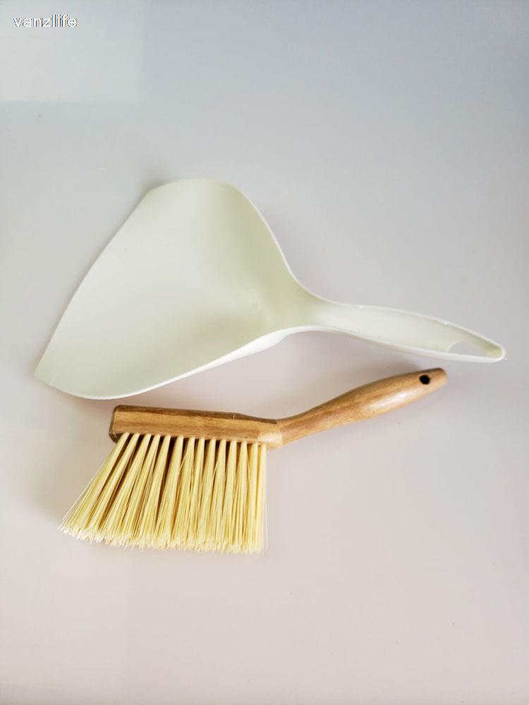 Vanzlife bamboo handle mini brooms shovel set household plastic cleaning brush small broom dust shovel