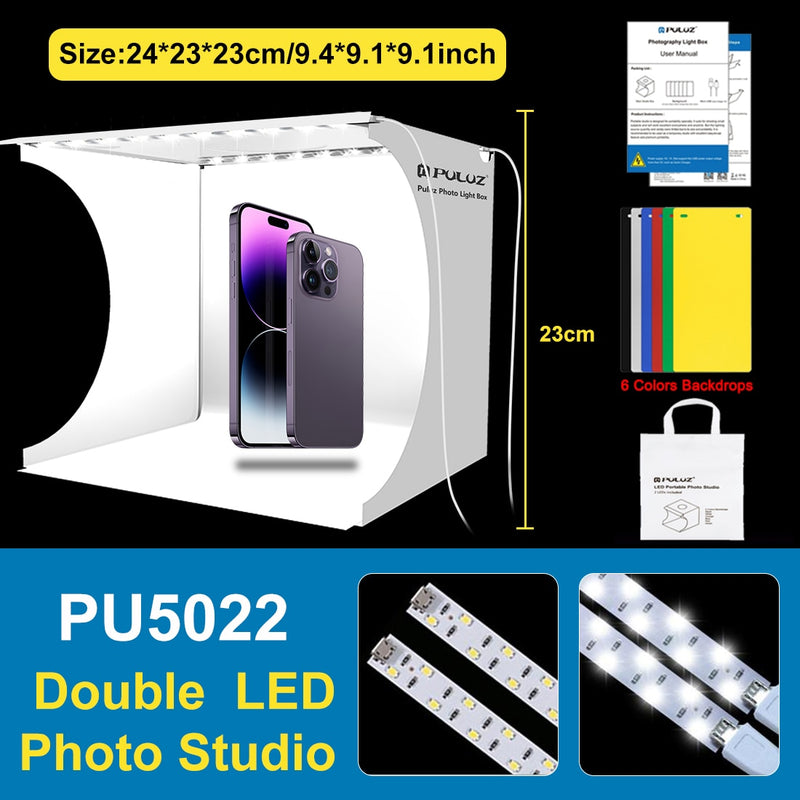 PULUZ Lightbox 20cm 25cm 30cm 40cm Light box Mini Photo Studio Box Photography Light Studio Shooting Tent Box Kit&amp;6 Backdrops