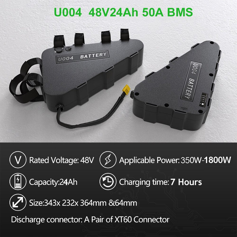 Batería LG Tesla EBike 21700 18650 paquete de batería triangular 36V 48V 52V 20Ah 24Ah 28.8Ah para Motor de 750W 500W 1000W 2000W